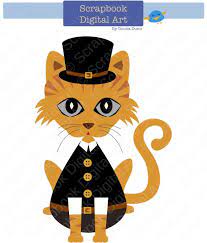 Cat Clipart Cat Clip Art Cat Hat Clipart Gato Clip Art Etsy Cat Clip Art Cat Clipart Clip Art
