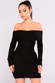 Fallon Off Shoulder Dress Black Fashion Nova Dress Fashion Dresses