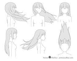 No finish artwork, only tutorial, poses and wip step thanks go in featured. How To Draw Anime Hair Blowing In The Wind Animeoutline Anime Drawings Tutorials Girl Hair Drawing Anime Drawings Sketches