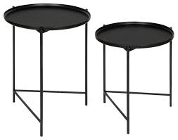 2x convertible round basket/side table. Kate And Laurel 2 Piece Ulani Nested Round Metal End Table Set Black Contemporary Side Tables And End Tables By Uniek Inc Houzz