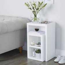 Now i have storage/bedside table all in one! Pimlico Narrow Cube Nest Table Set Of 2 Furniture Sale The White Company Cube Storage Living Room Storage Cube Side Table