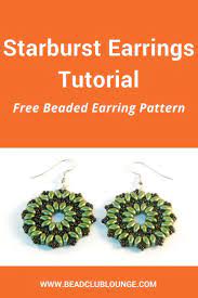 Great for gift giving and doing your own home decorating, these free easy crochet doily patterns for beginners are just the thing if you're looking for simple and fun crochet projects. Free And Simple Starburst Earrings Tutorial The Bead Club Lounge Earring Tutorial Starburst Earrings Beaded Earrings Tutorials