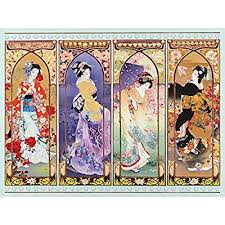 Our puzzles are made from premium 0.2 thick paper stock and are available . Bits And Pieces 1000 Piece Jigsaw Puzzle For Adults Oriental Gate Quilt 1000 Pc Geisha Jigsaw By Artist Haruyo M Art Oriental Artwork Japanese Embroidery
