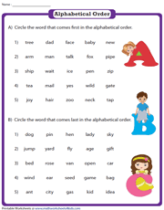 alphabetical order worksheets