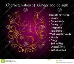 Characteristics Of Cancer Zodiac Sign Stock Vector Illustration Of Emotional Sympathetic 116866007