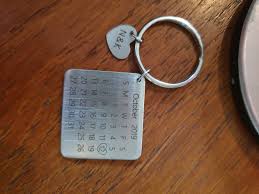 Personalized Calendar Keychain Hand Stamped Calendar Etsy Calendar Keychain Personalised Calendar Special Day Calendar