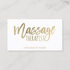  Modern Massage Therapist Script Gold Foil White Business Card Zazzle Com Massage Gift Card White Business Card Massage Therapist
