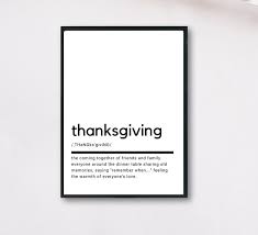Thanksgiving Definition Printable Wall Art Thanksgiving Etsy In 2020 Wall Printables Printable Wall Art Thanksgiving Quotes