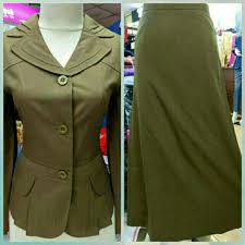 Seragam pns wanita pdh khaki tua/pemda aceh setelan blazer rok model a. Baju Dinas Rok Sepan A Shopee Indonesia