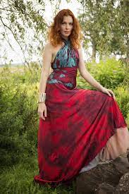 Red Nicole Dress Chic Bridal Gown Mother Of The Bride Beach Etsy In 2021 Chic Bridal Gown Dip Dye Wedding Dress Beach Bridal Dresses