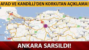 Ankara'da 4.5 büyüklüğünde deprem oldu. Ankara Da Deprem