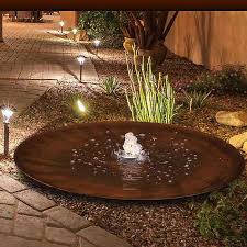 Cortenstahlbrunnen Wasserschale Aqua Bowl 100 M2 Gartenbrunnen Brunnen Garten Indoor Wassergarten