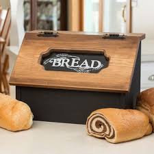Bamboo bread box stylish, sophisticated and versatile enough stylish, sophisticated and versatile enough to compliment any decor, this bamboo bread box has a pull out door that also serves as a cutting surface for all of your favorite breads. Pine Hinged Bread Box Wooden Bread Box Bread Boxes Vintage Bread Boxes