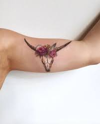 Floral Longhorn Skull Tattoo By Amanda Wachob. Perfect For Any Texan! | Girly  Tattoos, Taurus Tattoos, Bull Tattoos