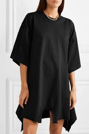 Black Oversized Asymmetric Cotton Jersey Mini Dress Mm6 Maison Margiela Mini Dress Dresses Fashion