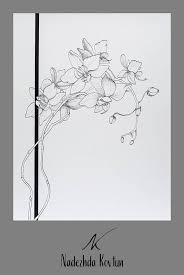 Original A3 Flower Ink Drawing Modern Black And White Art Etsy In 2020 Flower Drawing Black And White Drawing Floral Drawing