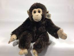 Wwf Monkey Chimp 9 Plush Toys R Us Brown Stuffed Animal Ear Tag Chimpanzee Toysrus Monkey Plush Animal Ears Plush
