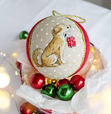 This is a digital item. Dog Cross Stitch Pattern Dog With Gift Christmas Cross Stitch Etsy In 2021 Christmas Cross Stitch Christmas Cross Cross Stitch