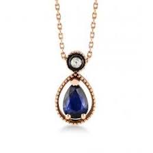 0 52 Karat Elmas Safir Kolye Blue Diamond Kolyeler Elmas Taki