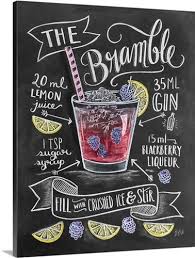 The Bramble Handlettering In 2020 Gin Cocktails Bramble Cocktail Classic Cocktails