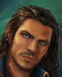 🌊 Captain Rolfe 🐉 "Rolfe chuckled, a crooked smile spreading across his  tanned face. He stepped to the hutch, giving her the chance to examine him  further. Broad shoulders, head held high,