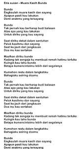Lirik Lagu Bunda Muara Kasih