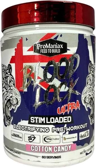 Promaniax Blood Lock Ultra Stim-Loaded Electrifying Pre-Workout, 60 Servings (315g) - Cotton Candy Flavour : Amazon.in: Health & Personal Care