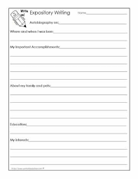Autobiography Worksheet Worksheets Writing Outline Narrative Writing Expository Writing