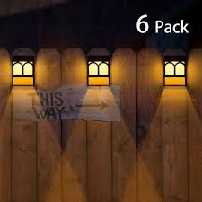 Solar Led Lights Deck Fence Post Wireless Water Resistant 6 Pack Wall Mount Home Solar Deck Lights Solar Led Lights Post Lighting