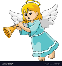Christmas angel cartoon colored clipart Royalty Free Vector