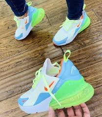 Nike Air Max 270 White Volt Blue Live Kickz Sneakers Nike Air Shoes Most Popular Nike Shoes Cute Sneakers