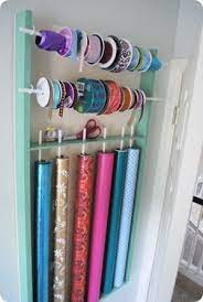 Gift Wrap Organizer Ribbon Organization Diy Wrapping Paper Diy Wrapping Paper Organizer
