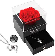 11+ valentine's day gifts for her. Amazon Com Preserved Real Rose Jewelry Gift Box Rose Flower The Best Choice Gift For Birthday Valentine Day Gift Mother S Day Romantic Gift For Her Red Kitchen Dining