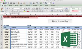 How To Import Share Price Data Into Excel Market Index