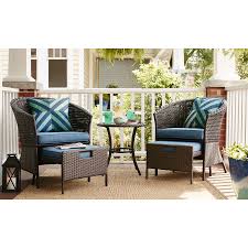Shop Garden Treasures Sandyfield 5 Piece Steel Patio Conversation Set At Lowes Com Classic Patio Furniture Conversation Set Patio Outdoor Decorative Pillows