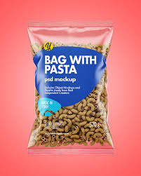 Whole Wheat Chifferini Pasta Bag Mockup In Bag Sack Mockups On Yellow Images Object Mockups