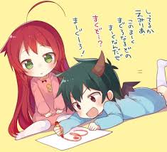The Devil Is A Part Timer Maou And Emi Mishima Kurone Hataraku Maou Sama Yusa Emi Maou Sadao Crayon Maou Sama Chica Anime Kawaii Parejas De Anime