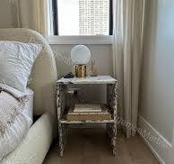 Handmade Calacatta Viola Marble Side Table: Real Stone End ...