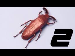 Origami Euthysanius Beetle Tutorial Robert J Lang Part 2 Collapsing Shaping Youtube Origami Manualidades Moldes