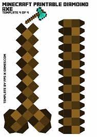 Make Your Own Minecraft Diamond Axe Fpsxgames Minecraft Printables Minecraft Party Decorations Minecraft Crafts