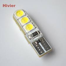 Carro Led 1 Pcs T10 194 W5w Dc 12 V Canbus 6smd 5050 Silicone Shell Luzes Led Lampada Nenhum Erro Levou Estacionamento Luz De Nev Car Lights Car Led Led Lights