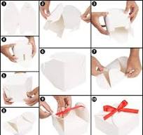 Belle Vous Weiße Quadratische Kraftpapier Geschenkbox mit Rotem  Schleifenband & Gewelltem Rand (50 Stk) - 12 x 12 x 6 cm -  Geschenkverpackung Box & ...