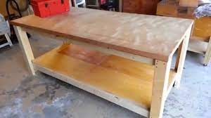It has a large worktop and bottom shelf and is on wheels so you can take it wherever it needs to go. Building A Heavy Duty Workbench Youtube