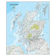 Schottland ist einer der vier landesteile des vereinigten königreichs. National Geographic Landkarte Schottland Laminiert