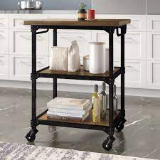 Metal kitchen cart on wheels. Williston Forge Denice 27 Steel Kitchen Cart With Locking Wheels Reviews Wayfair