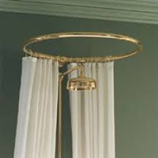 Circular Shower Curtain Rail Wall Fixing In Polished Brass Gold Colour Bathroom Accessories Victorian Shower Curtains Curtain Rails Gold Curtains