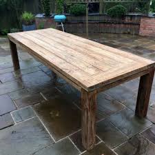 Enjoy delicious meals with family and friends on a classic wood dining table from crate and barrel. Large 280cm 10 Seater Reclaimed Teak Rectangular Garden Dining Table