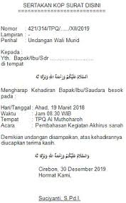 Contoh surat undangan rapat warga dilingkup rt dan rw. Download Contoh Undangan Tpq Pontren Com