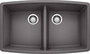 Diamond silgranit undermount granite composite 33.5 in. Blanco Cinder 441473 Performa Silgranit 50 50 Double Bowl Undermount Kitchen Sink 33 X 20 Buy Online At Best Price In Uae Amazon Ae