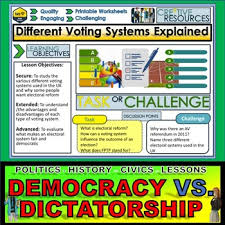 Dictatorship Vs Democracy Worksheets Teaching Resources Tpt